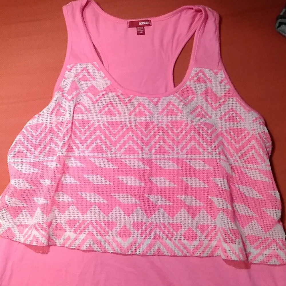 Pink and white flow shirt